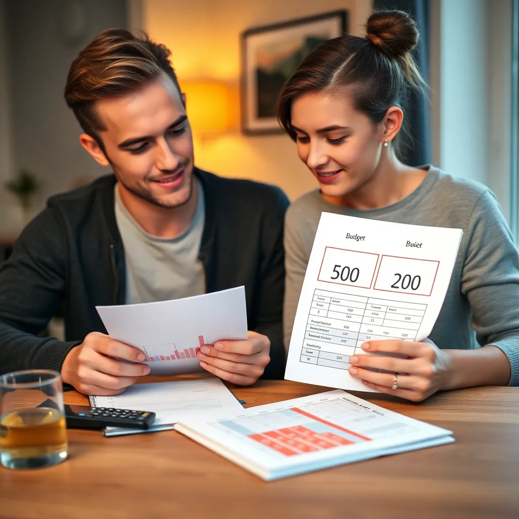 Jong stel maakt budgetplan volgens 50/30/20 methode