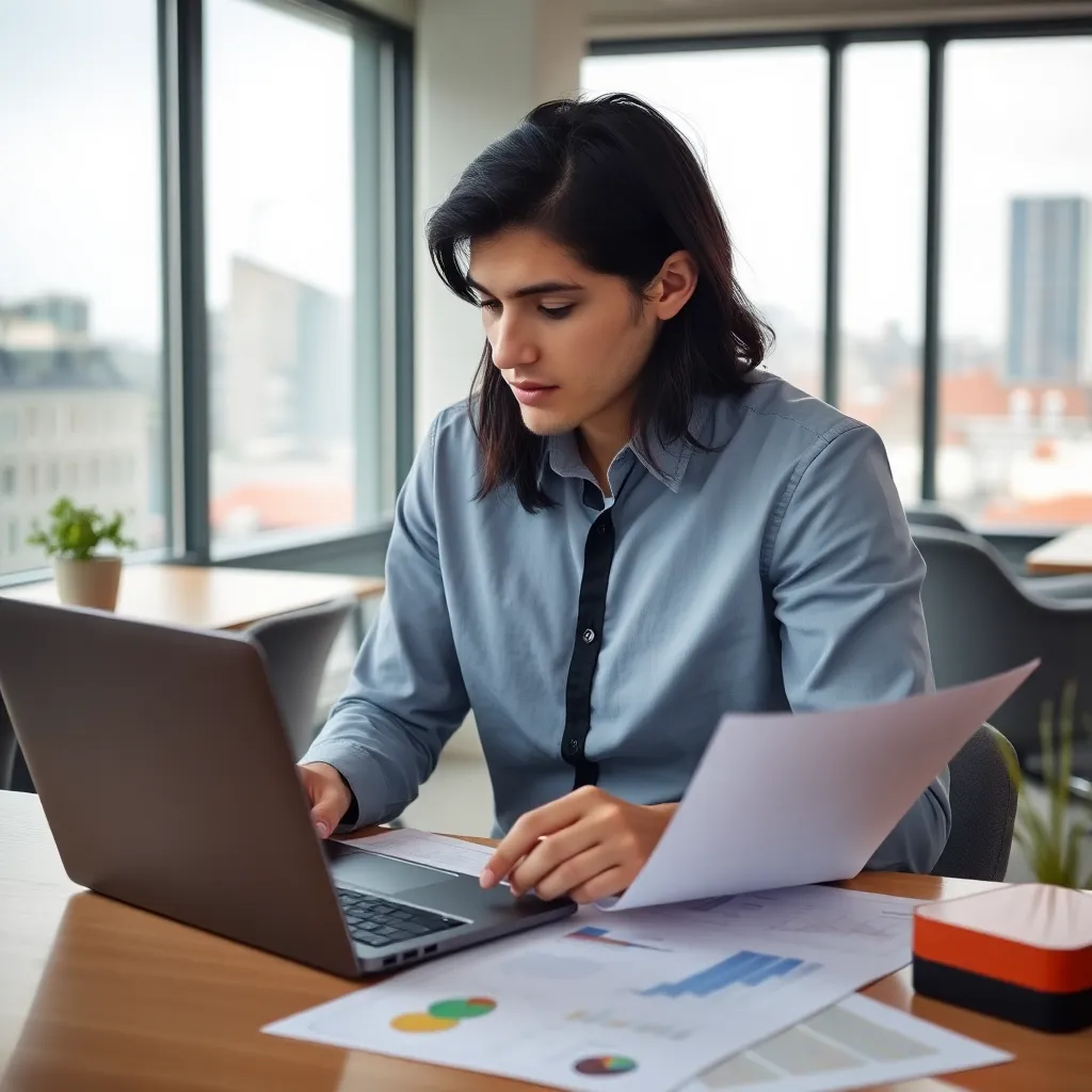 Jonge ondernemer beheert zijn financiën